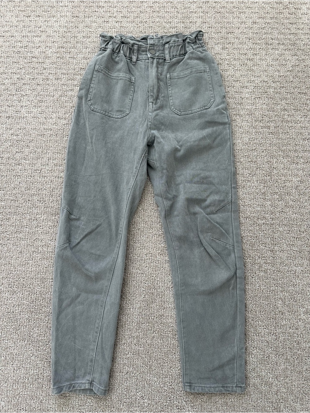 Mustard Seed Gray Paperbag Waist Jeans
